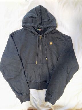 Teddy Fresh Black Bear Ears Cropped Hoodie Size Small Like New